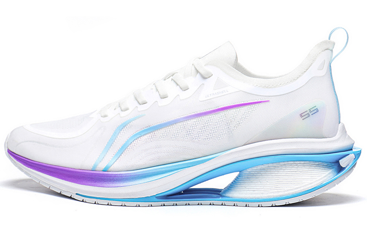 LiNing Li Ning Wu Shi 3.0 Lightweight, comfortable, high rebound, physical test, fabric TPU shock absorption, non-slip, wear-resistant, breathable support, low-top casual running shoes, men's white, blue and purple