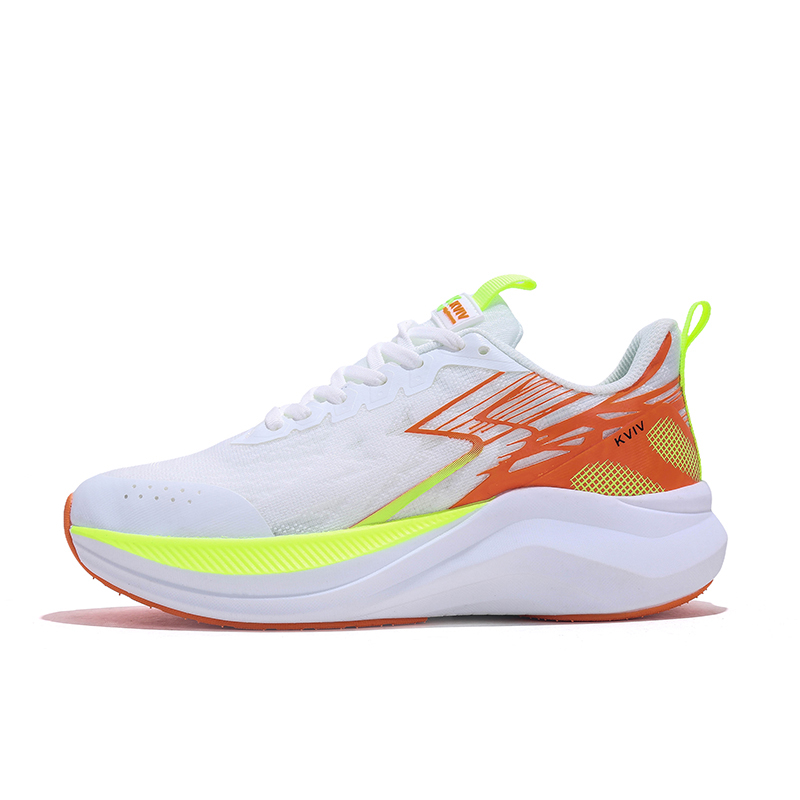 KVIV Fabric Slip Resistant, Abrasion Resistant, Lightweight Low top Casual Running Shoes Unisex Orange Yellow
