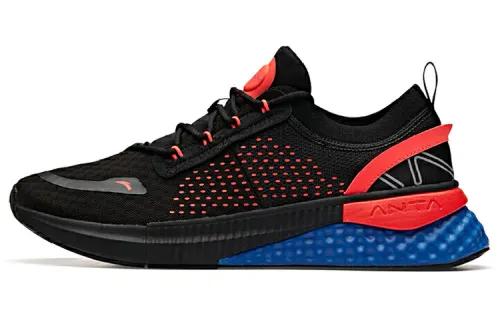 Anta Running Collection Comfortable Slip Resistant Abrasion Resistant Low top Running Shoes Men's Black Red Blue