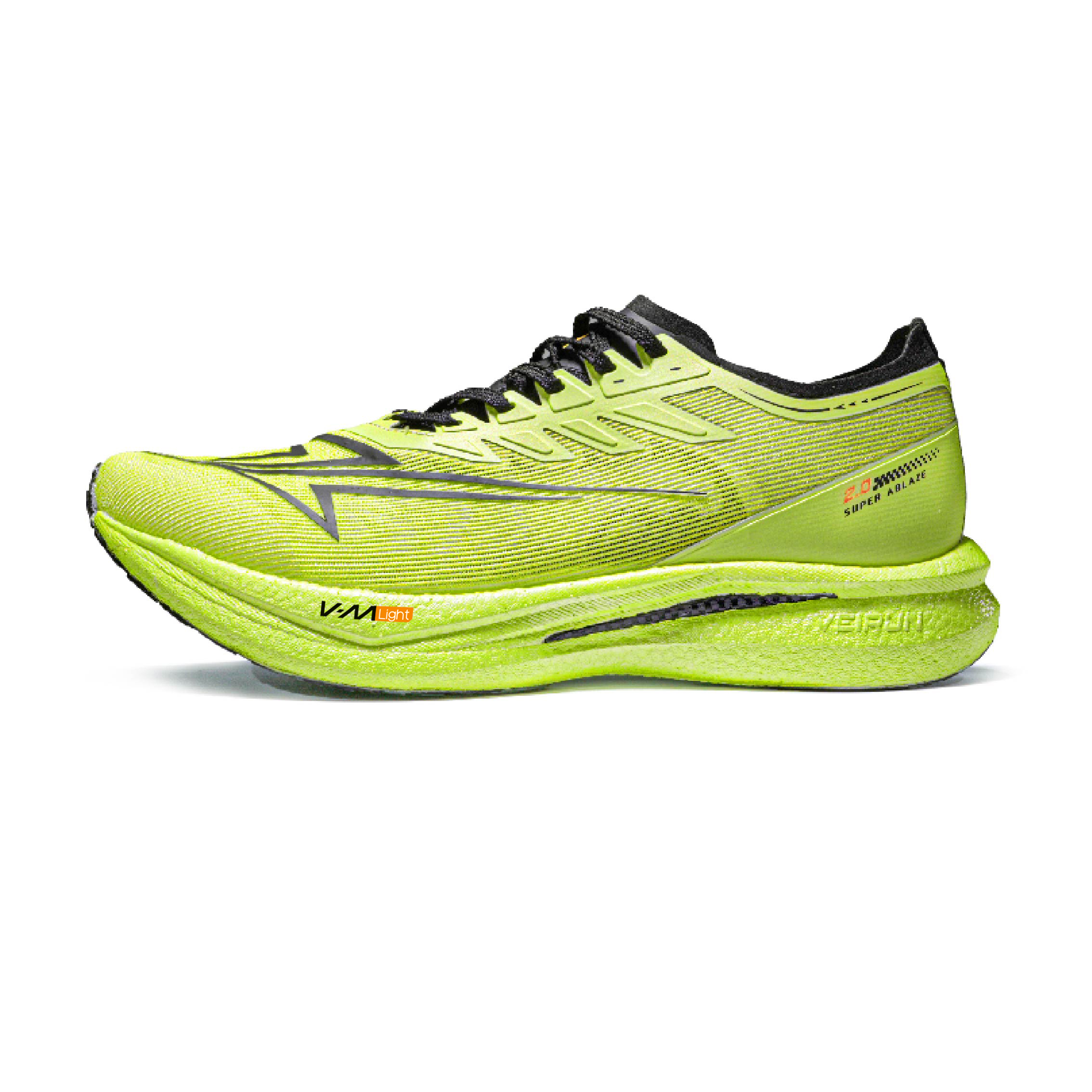 VICTORY LIGHT Cushioning Slip Resistant Abrasion Resistant Low top Carbon Plate Running Shoes Unisex Green Yellow