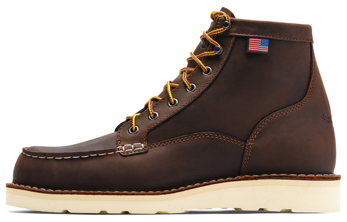 Danner Bull Run Top Grain Cow Leather Crew Outdoor Boots Men's Dark Brown EE Edition