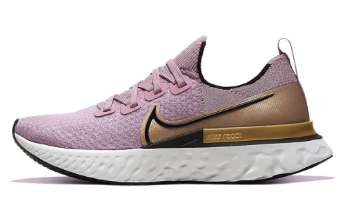 Nike React Infinity Run Flyknit Plum Fog Metallic Gold Women's