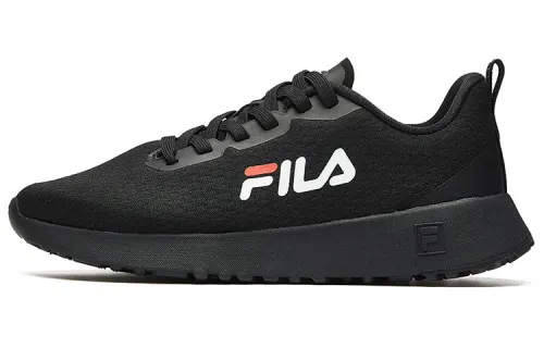 FILA Flow Mesh, Textile Cushioning Abrasion Resistant Breathable Low top Running Shoes Men's Black