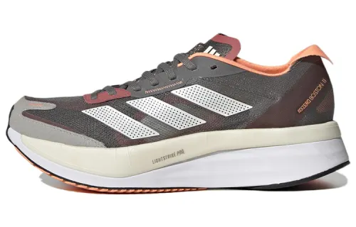 Adidas Adizero Boston 11 Comfortable Sports Mesh Non-Slip Wear-Resistant Breathable Low-top Marathon Running Shoes Women's Gray