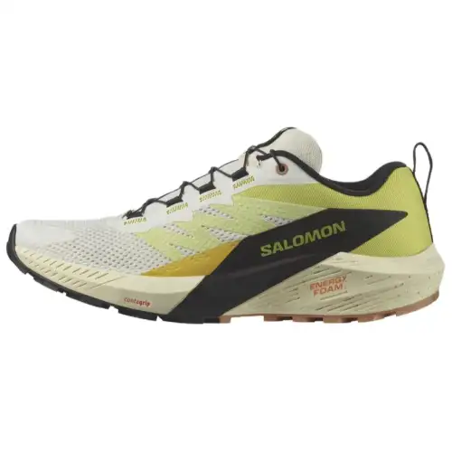 SALOMON Sense Ride 5 Breathable Support Low top Trail Running Marathon Running Shoes Men's Yellow Black