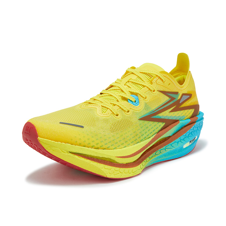 361° Flame 4 Low top Full Length Carbon Plate Casual Marathon Long Distance Running Shoes Unisex Acid Yellow