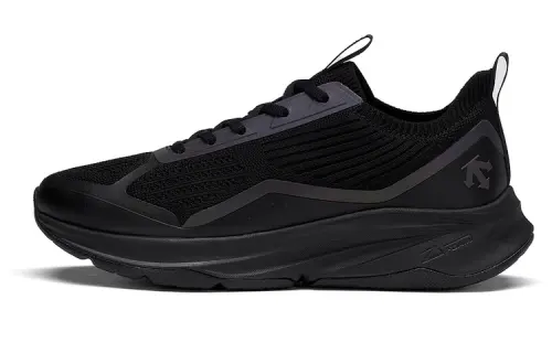 DESCENTE Fabric Cushioning Breathable Cushioning Breathable Low top Casual Running Shoes Women's Black