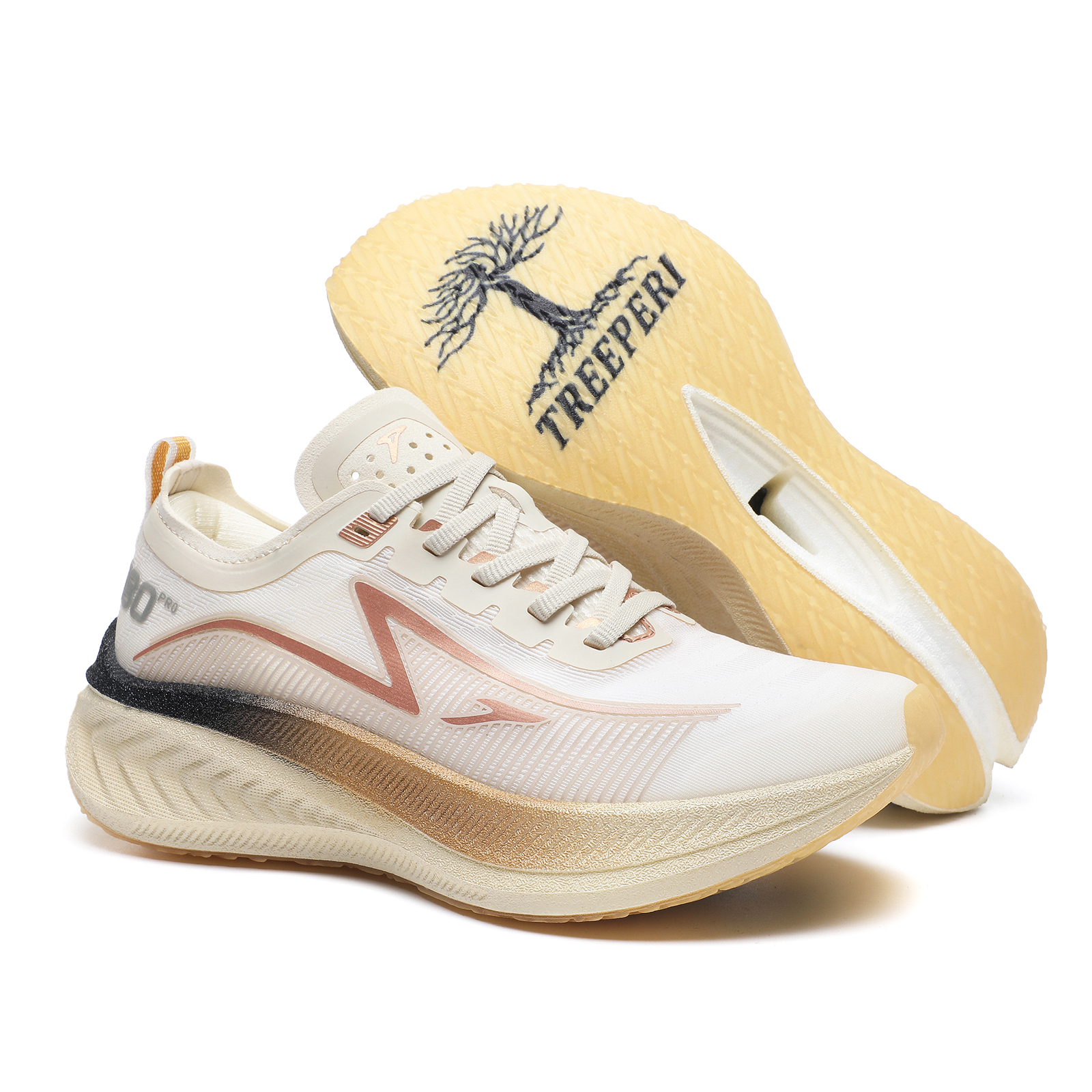 TREEPERI Running Shoes Men’s Low Top Gold