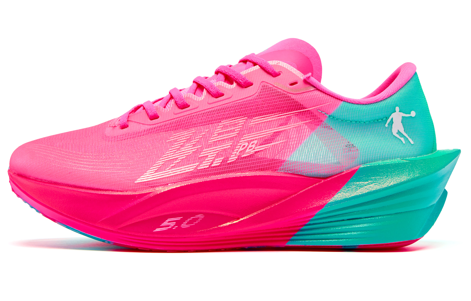 QIAODAN Flying Shadow PB5.0 Running Shoes Women’s Low Top Aurora Pink/Lake Green