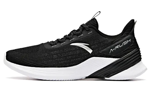 Anta Running Collection Mesh Cushioning Abrasion Resistant Coverage Breathable Low top Running Shoes Men's Black White