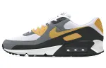 Nike Air Max 90 Mesh, Synthetic Leather Low top Casual Running Shoes Men's Black Yellow Gray