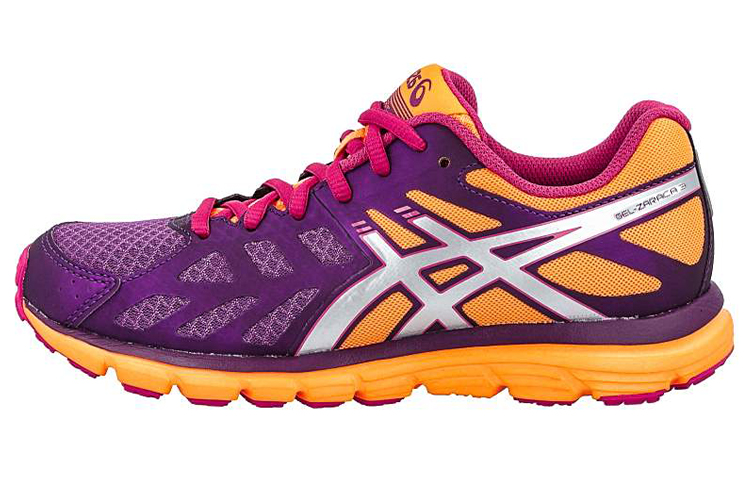 Asics Gel Zaraca 3 Abrasion Resistant Low top Running Shoes Women's Purple Orange