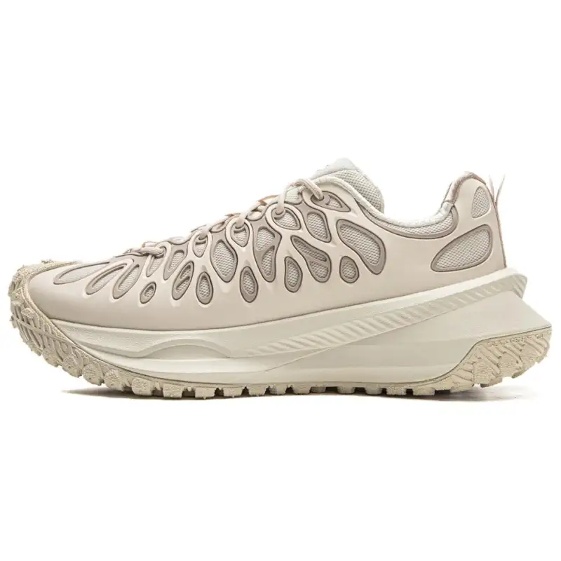 Li Ning Cushioning, Wear Resistant Low top Casual Running Shoes Unisex Beige