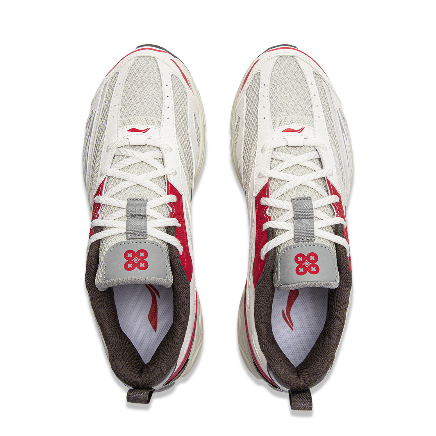 Li Ning Fuyao 2.0 V2 Cushioning Slip Resistant Abrasion Resistant Low top Casual Running Shoes Men’s Silver Red