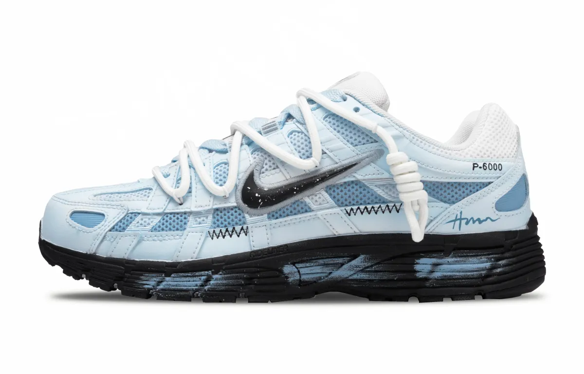 Nike P 6000 Mesh, Artificial Leather Abrasion Resistant Low top Casual City Commuting Running Shoes Men's Dark Blue