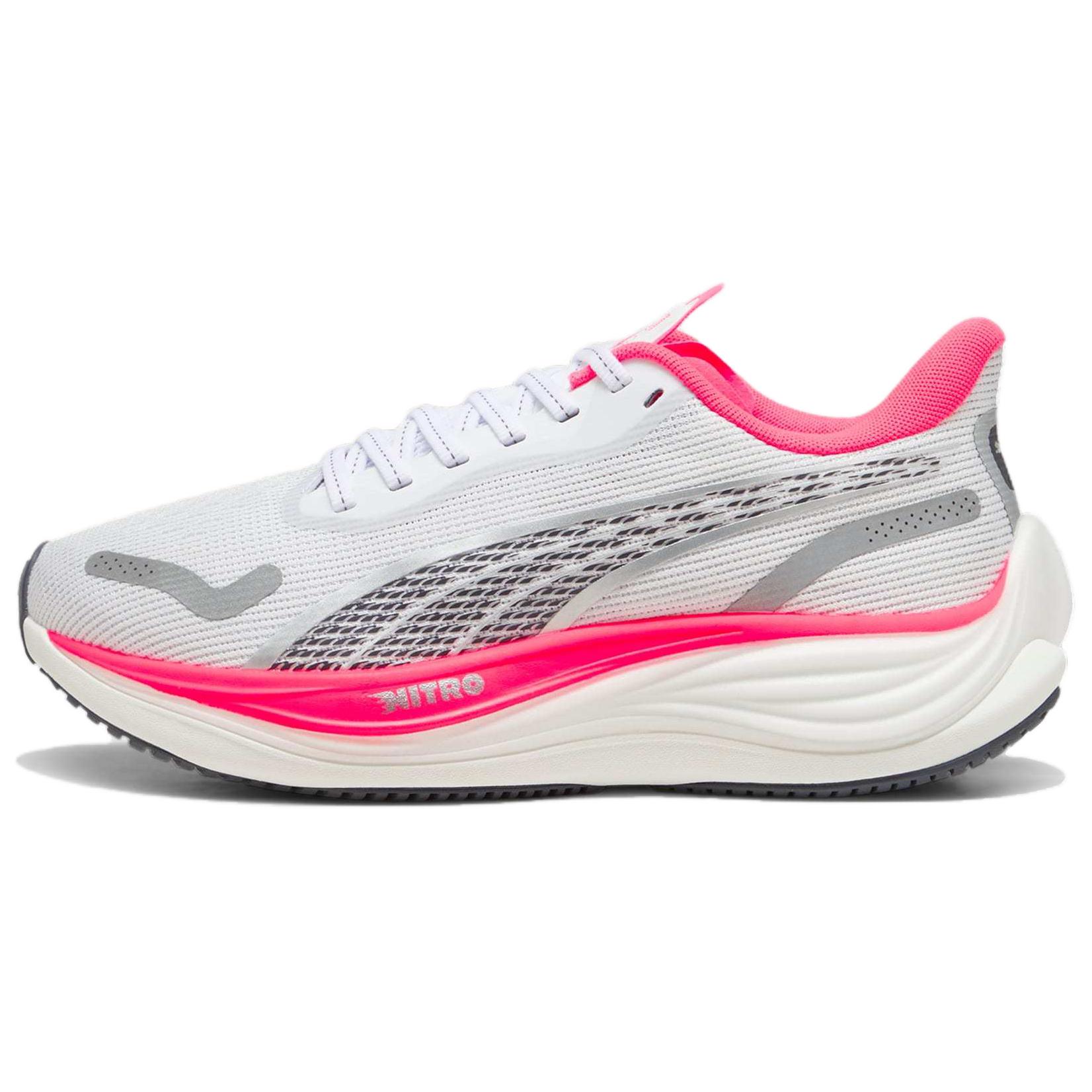 PUMA Velocity NITRO™ 3 Slip Resistant Abrasion Resistant Low top Running Shoes Women's White Pink