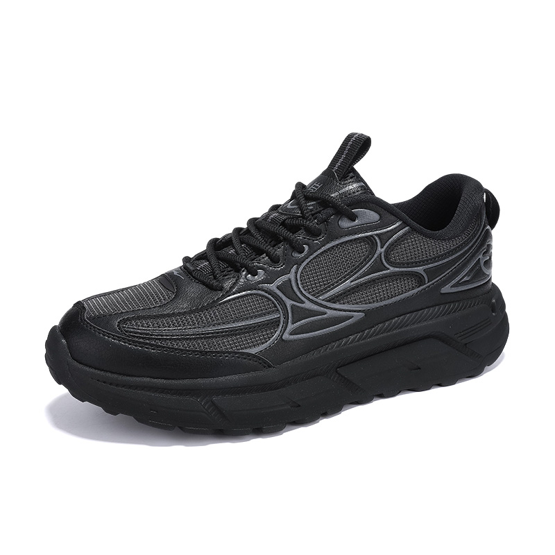 Erke Cushioning, Wear Resistant Low top Casual Running Shoes Men’s Jet Black Carbon Gray