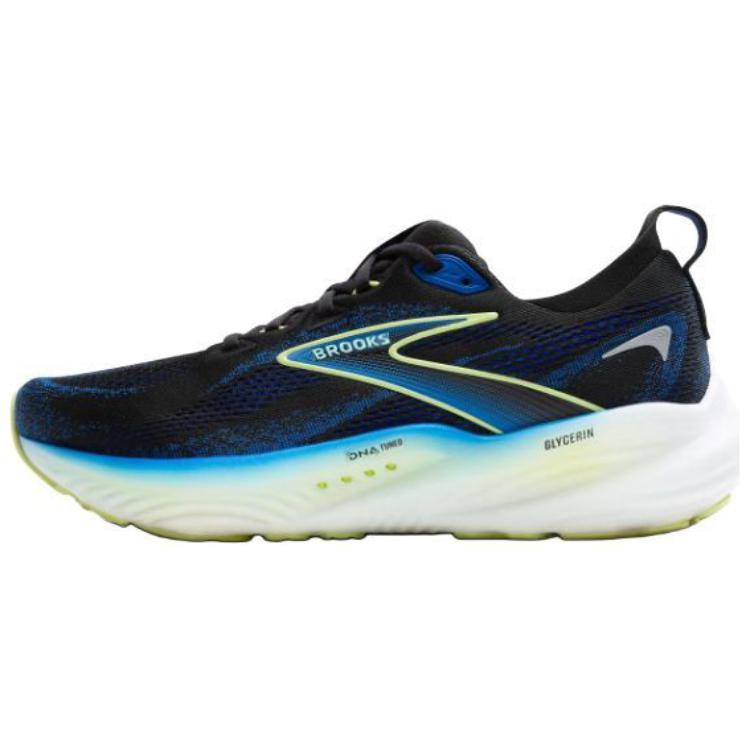 Brooks Brooks Glycerin 22 Glycerin 22 shock-absorbing, comfortable, versatile, balanced, non-slip, wear-resistant, low-top, marathon long-distance running shoes, men's black, blue and yellow