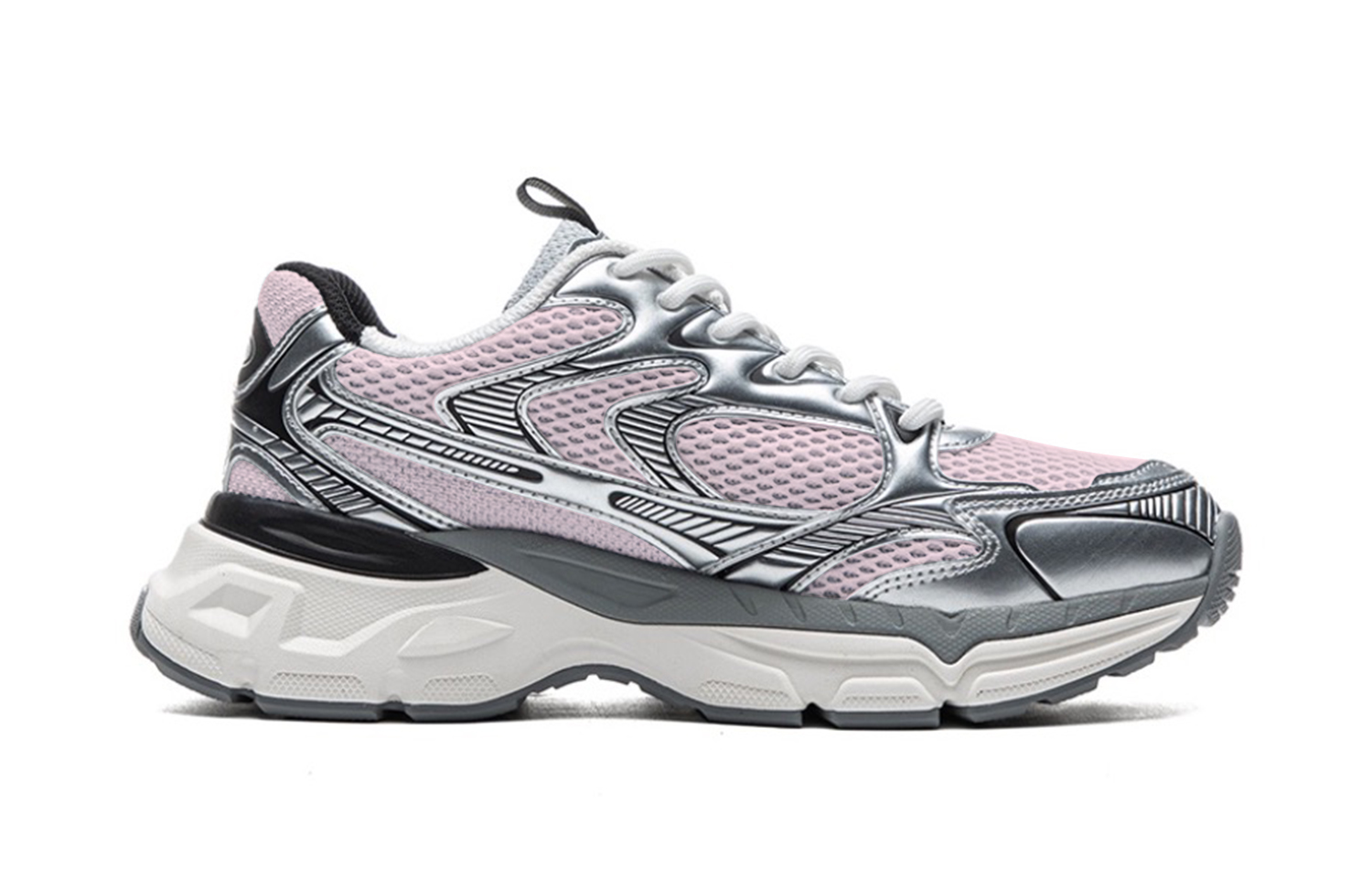 Kappa Abrasion Resistant, Breathable, Lightweight Low top Running Shoes Unisex Silver Gray
