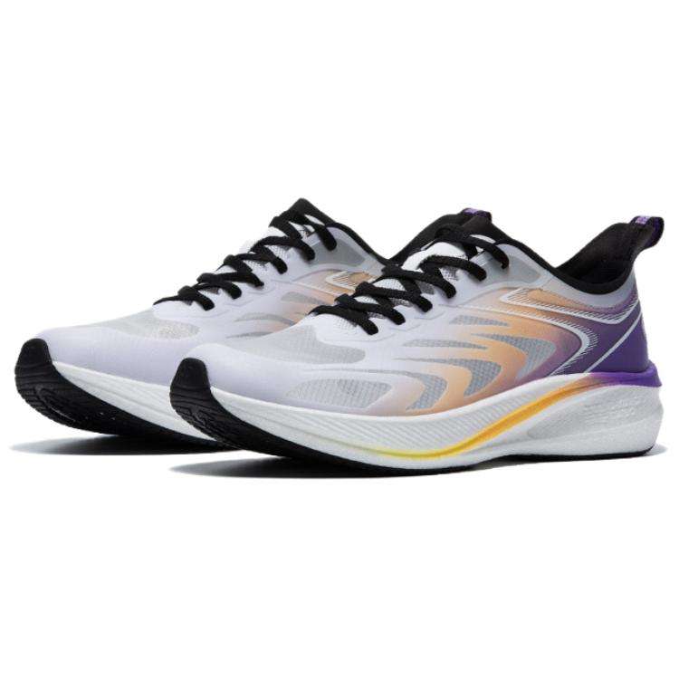 QIAODAN Light Speed 4.0 PLUS Cushioning Breathable Low top Marathon Running Shoes Men’s White Purple