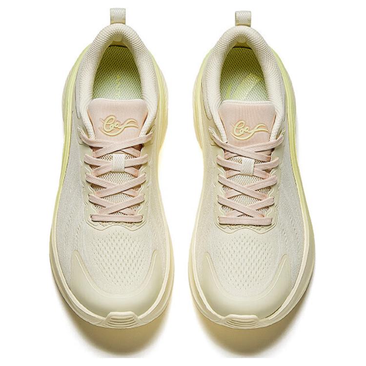 Anta Slip Resistant Abrasion Resistant Low top Running Shoes Women’s Beige Yellow