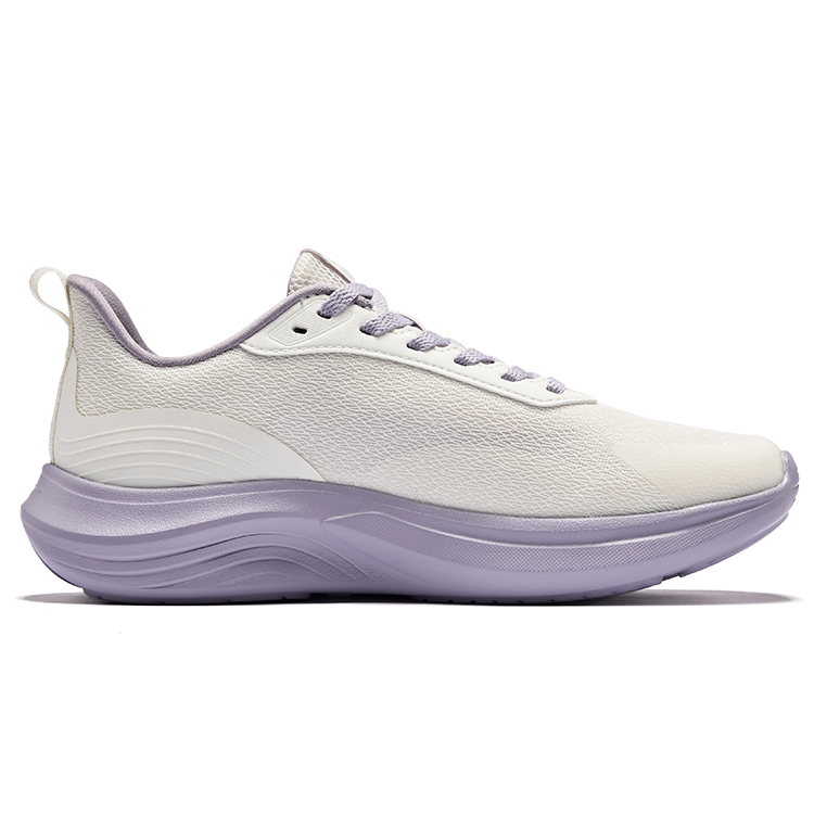 Erke Yun Yi Cushioning Breathable Rebound Low top Casual Running Shoes Women’s White Purple