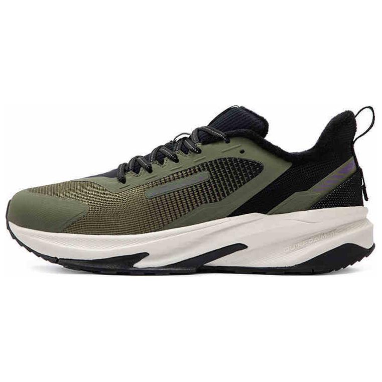 361° Yushan Rain Screen Comfortable Fleece Lined Abrasion Resistant Thermal Low top Running Shoes Men’s Green Black
