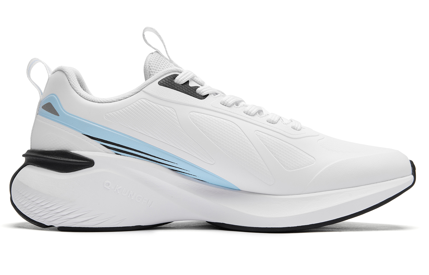 QIAODAN Cushioning Slip Resistant Abrasion Resistant Low top Casual Running Shoes Men’s White Blue