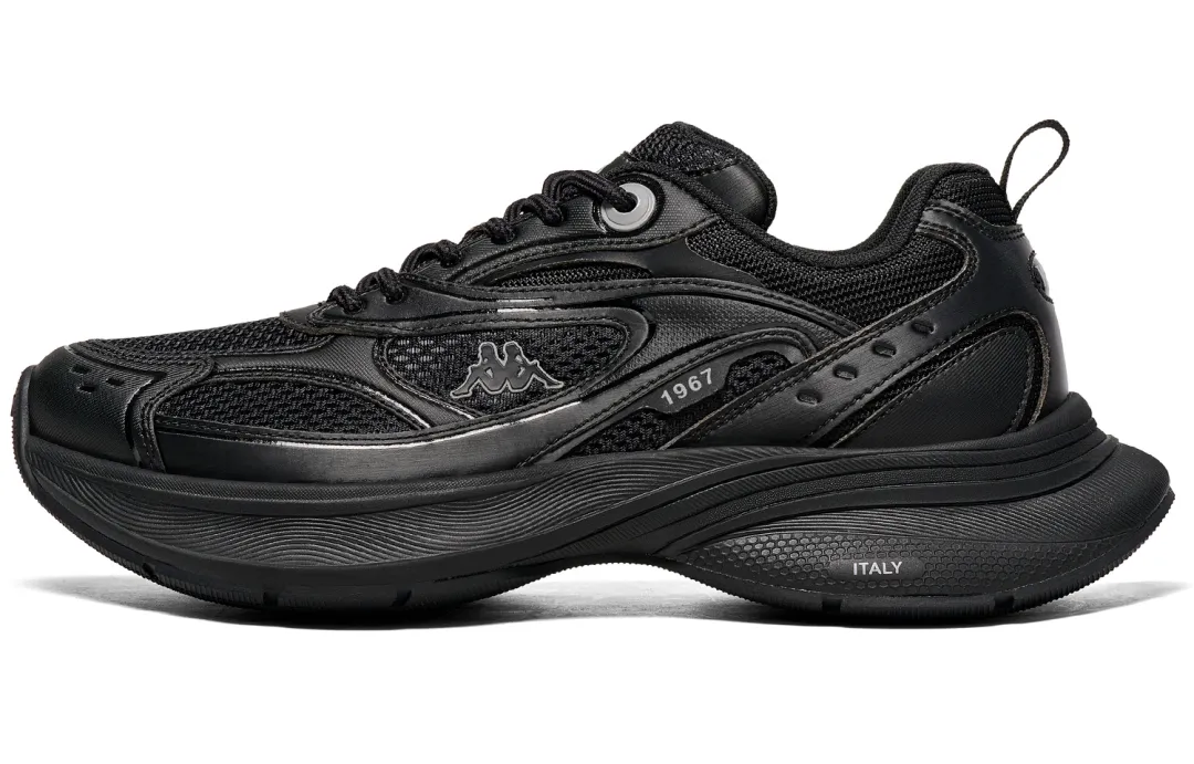 Kappa Cushioning Slip Resistant Height Increasing Low top Chunky Sneakers Unisex Black