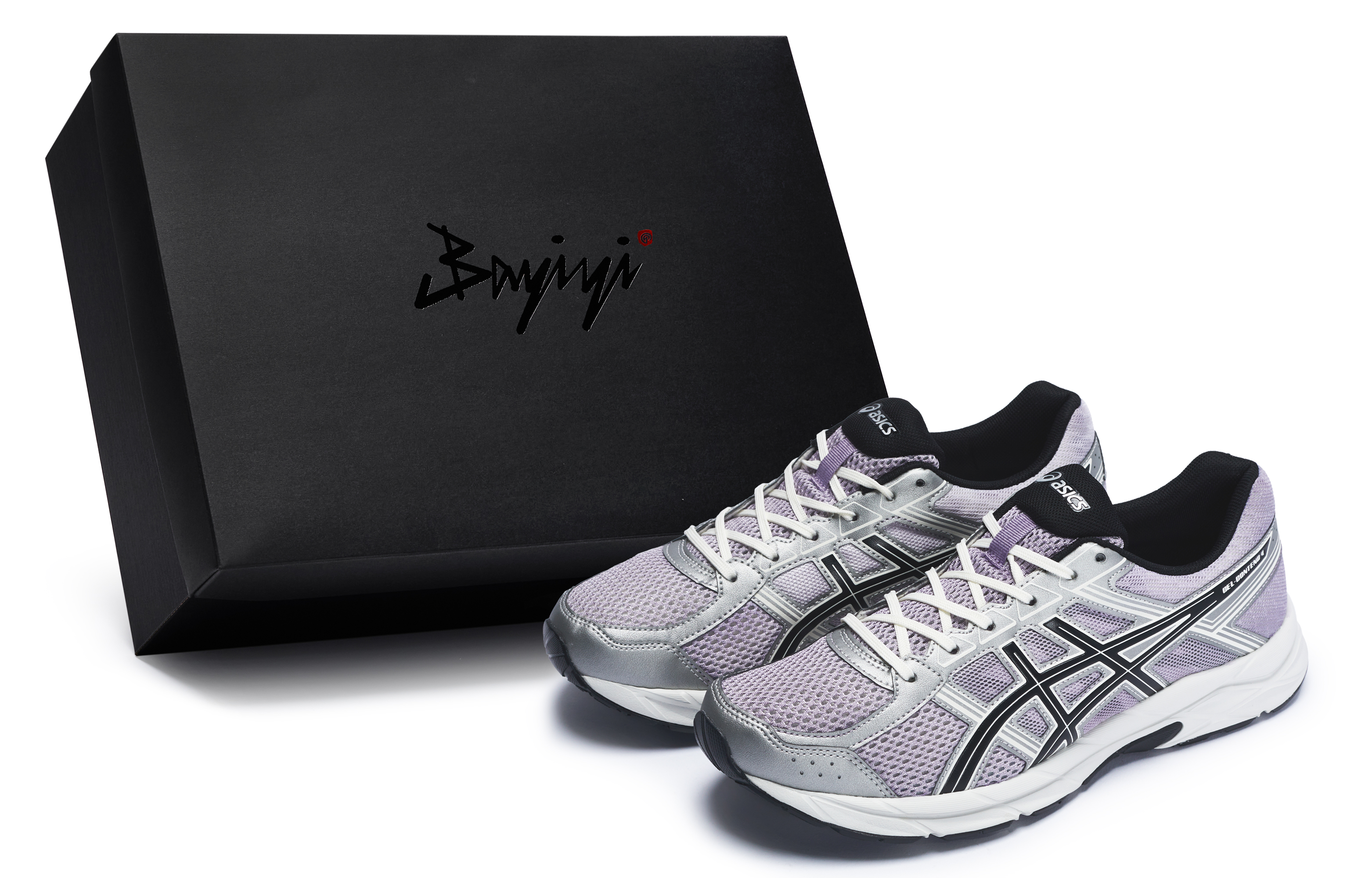 Asics Gel Contend 4 Slip Resistant Slip Resistant Low top Running Shoes Men's Purple Silver Black