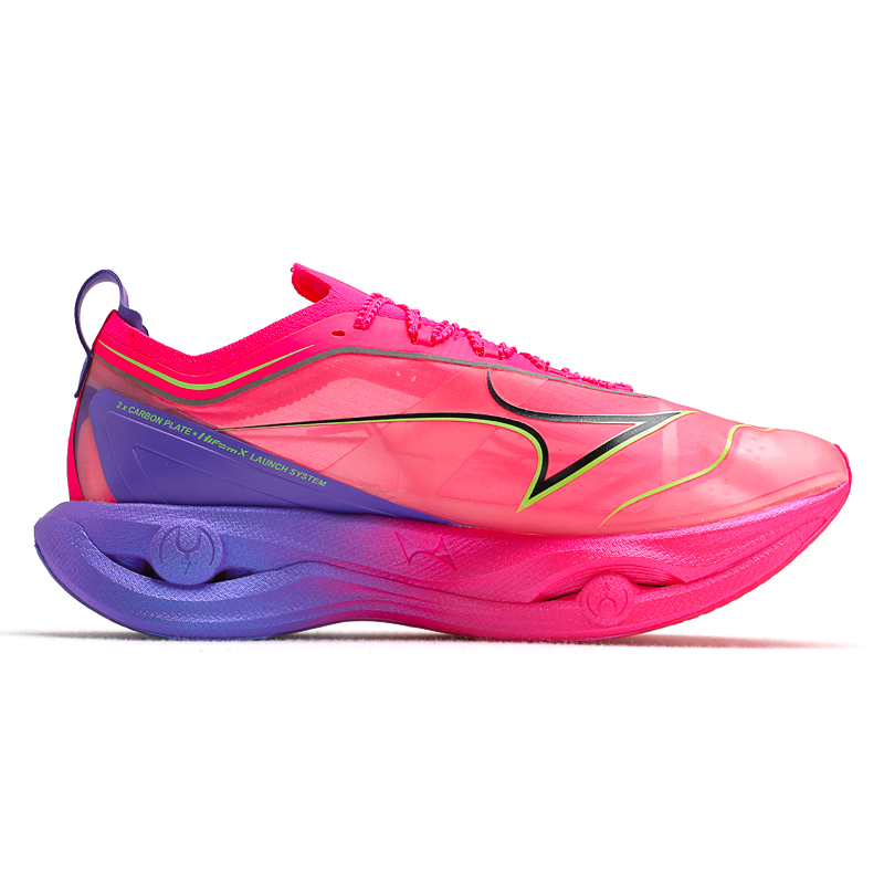 HEALTH Cushioning Lightweight Low top Full Length Carbon Plate Running Shoes Unisex Pink Purple