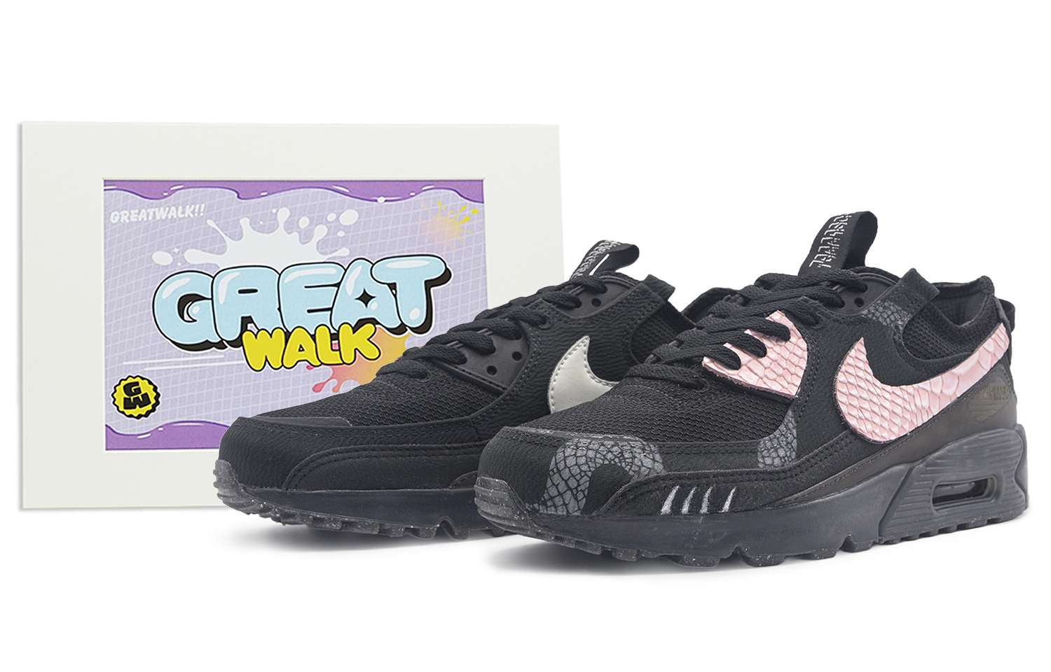 Nike Air Max 90 Slip Resistant Low top Running Shoes Men’s Black