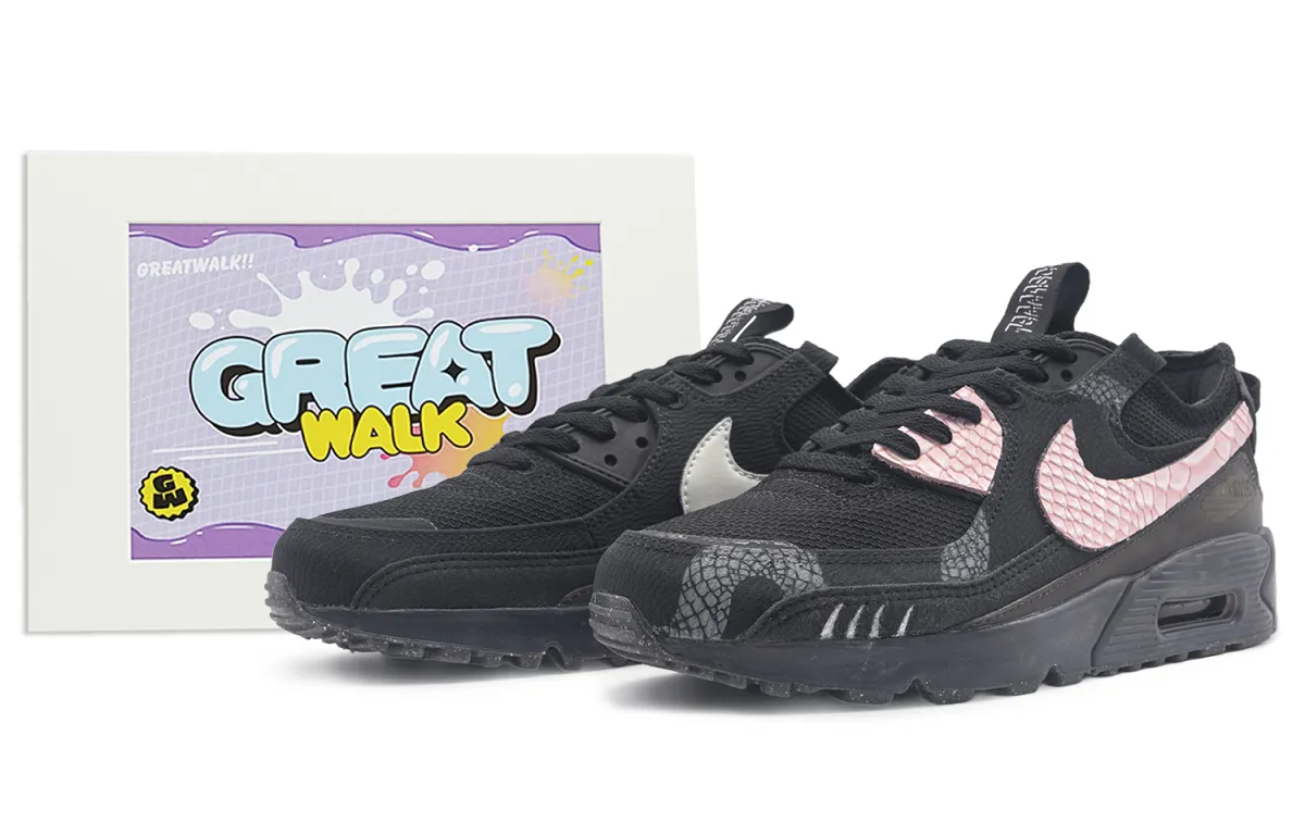 Nike Air Max 90 Slip Resistant Low top Running Shoes Men's Black