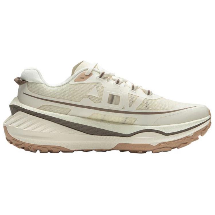 Li Ning De Lu Series Cushioning Slip Resistant Abrasion Resistant Rebound Low top Running Shoes Women’s Ecru