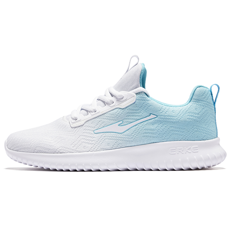 Erke Running Shoes Men’s Low Top Erke White, Light Aqua Blue