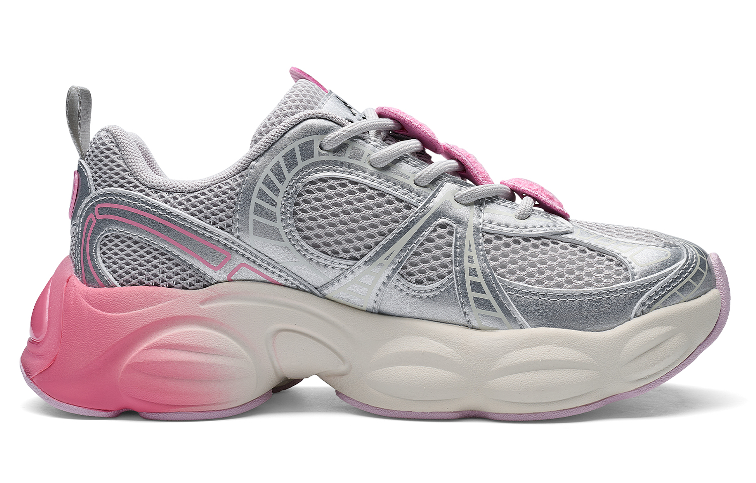 BARBAPAPA x Kappa Abrasion Resistant Low top Casual Running Shoes Women’s Cool Gray Silver Pink Peony