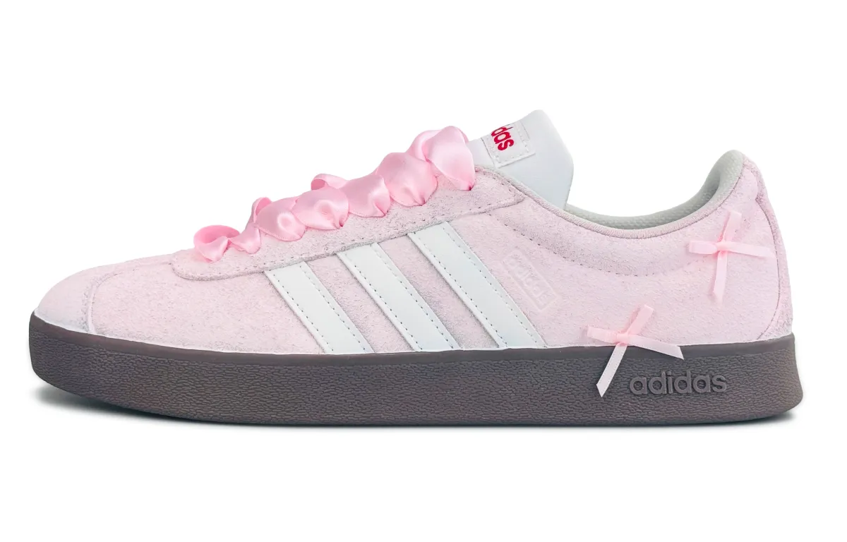 Adidas VL COURT 2.0 Abrasion Resistant Abrasion Resistant Low top Skateboard Shoes Unisex Pink