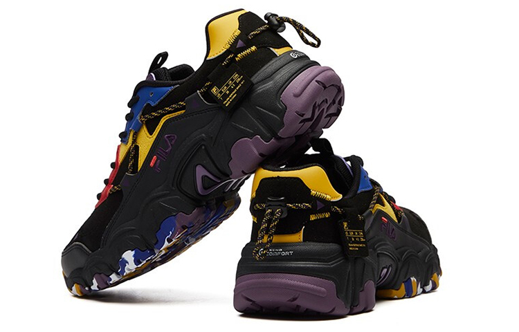 Женские кроссовки Fila FUSION (черно-оранжевые) — фото 5