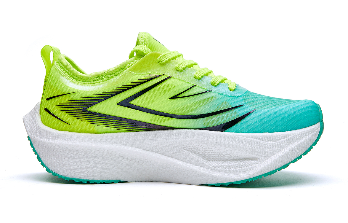 VOIT Cushioning Height Increasing Slip Resistant Low top Carbon Plate Marathon Running Shoes Unisex Green Neon Green
