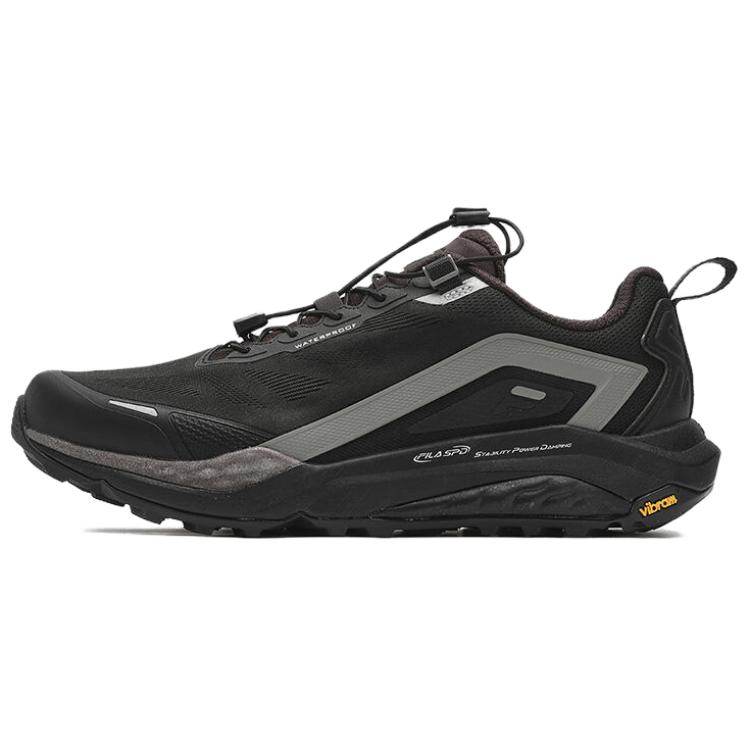 FILA SPD LYNX 2 Abrasion Resistant Breathable Low top Trail Running Shoes Men's Black Gray