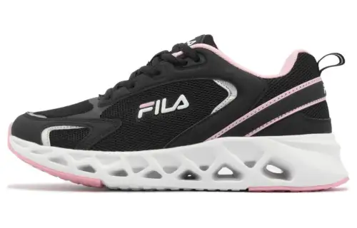 FILA Soft And Comfortable Abrasion Resistant Breathable Low top Running Shoes Women's Black Pink