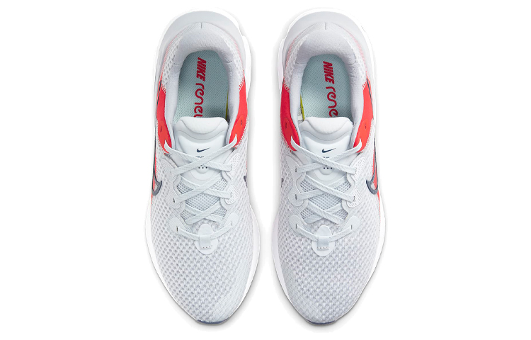 Мужские кроссовки Nike Renew Run 2 (бело-серые) — 白金色/椒红/狼灰/深大洋蓝 — фото 4