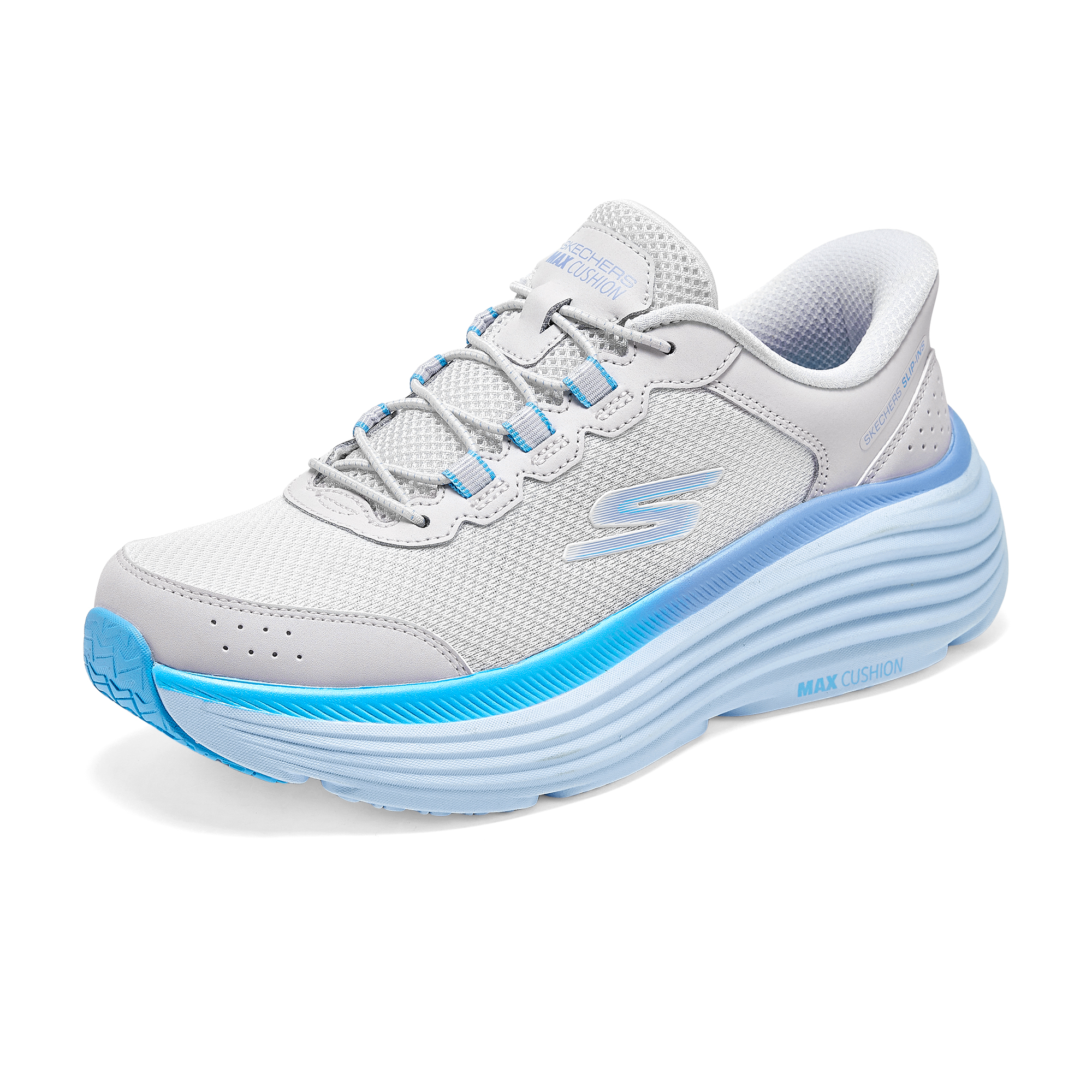 Skechers Women’s GO Textile, Synthetic Leather Abrasion Resistant Low top Running Shoes Women’s Gray Blue