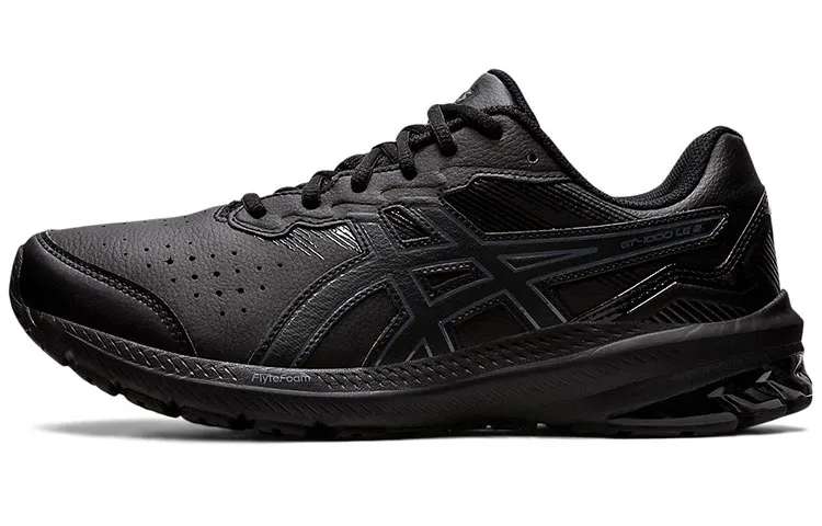ASICS GT 1000 Leather 2 Comfortable Abrasion Resistant Low top Training Sprint Running Shoes Men's Black 2E Width