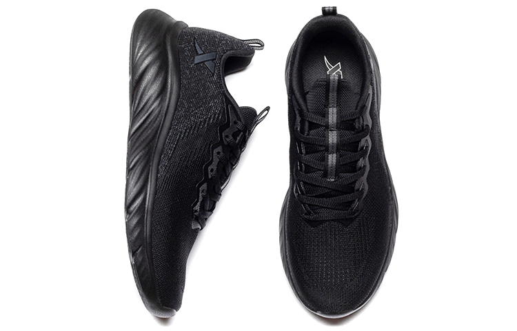 XTEP Comfortable Cushioning Breathable Lightweight Abrasion Resistant Slip Resistant Low top Running Shoes Men’s Black