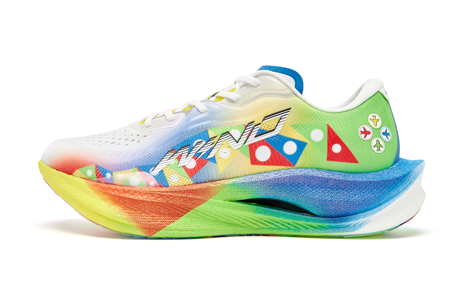 QIAODAN Strong Wind 3.0 Running Shoes Men’s Low Top Jordan White, Neon Green