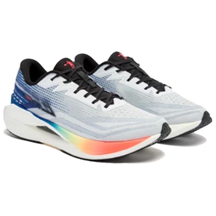 QIAODAN Flying Shadow PRO Slip Resistant Abrasion Resistant Low top Carbon Plate Running Shoes Men’s White Blue