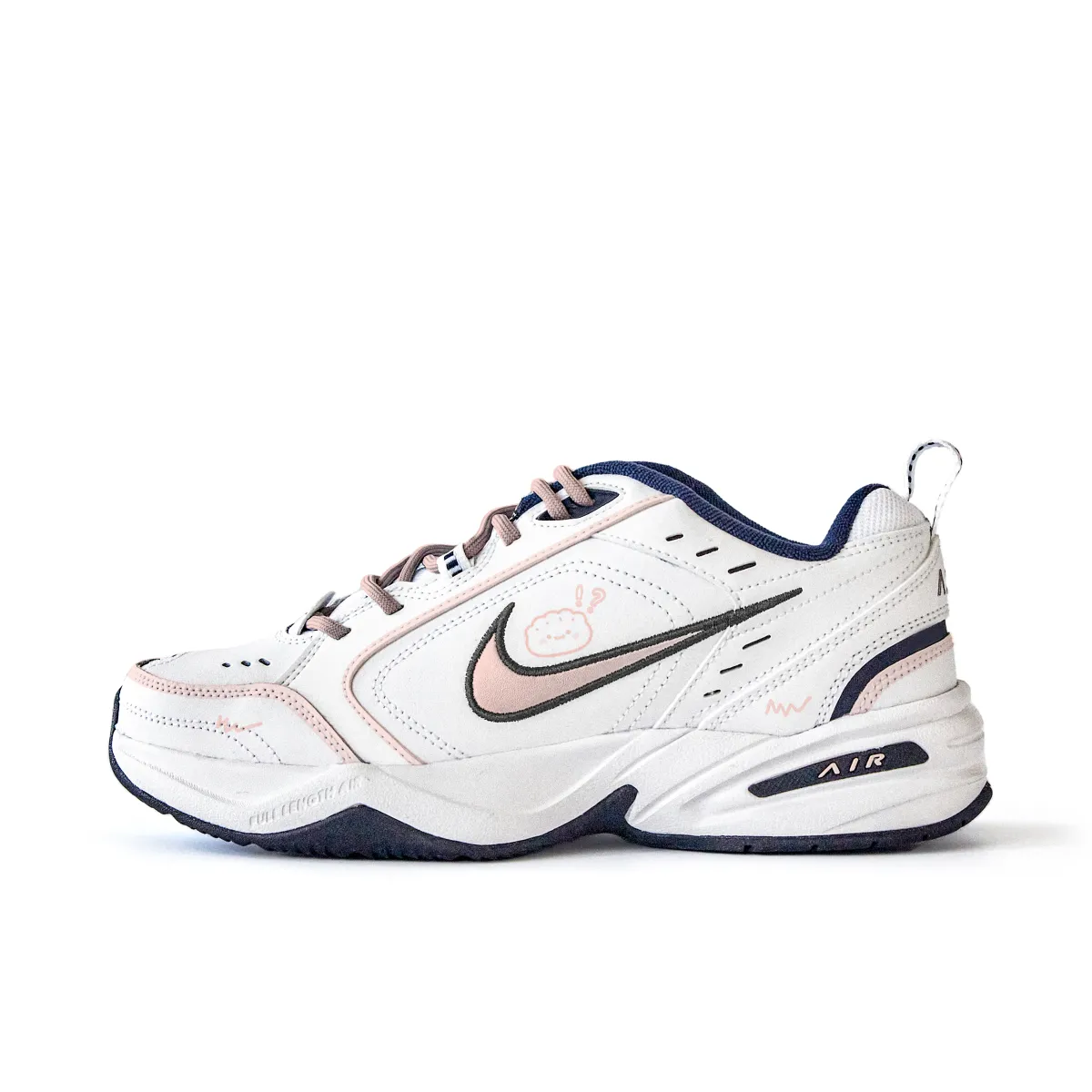 Nike Air Monarch 4 Slip Resistant Abrasion Resistant Low top Chunky Sneakers Unisex White Pink