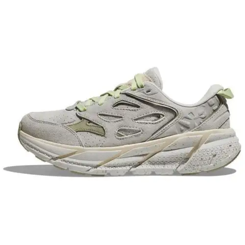 HOKA ONE ONE Clifton LS Cushioning Abrasion Resistant Cushioning, Wear Resistant Low top Casual Shoes Unisex Gray Green
