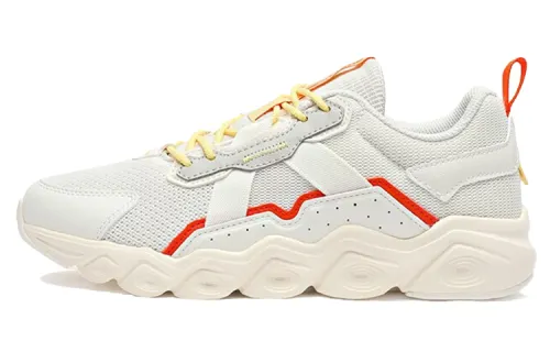 Anta Running Collection Cushioning Slip Resistant Abrasion Resistant Low top Running Shoes Women's White Orange Sports